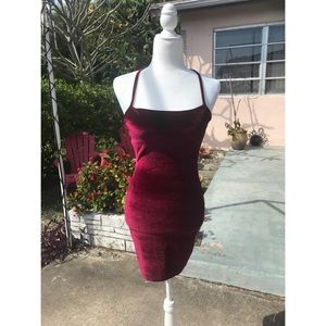 Burgundy Lulu’s velvet dress